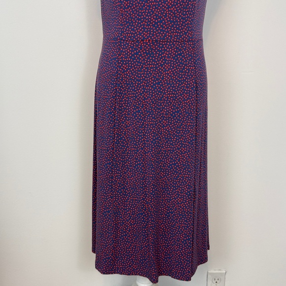 Boden Women's Marina Midi Blue Jersey Dress With Red Floral Print. US Size 12R. - Picture 7 of 13